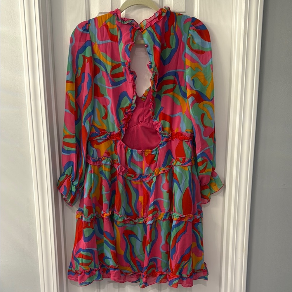 Vibrant Multicolor Ruffle Dress - Picture 4 of 5